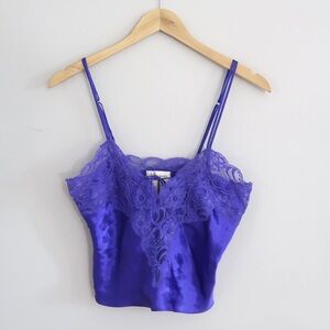 Vintage Victoria’s Secret gold label purple lace cropped tank